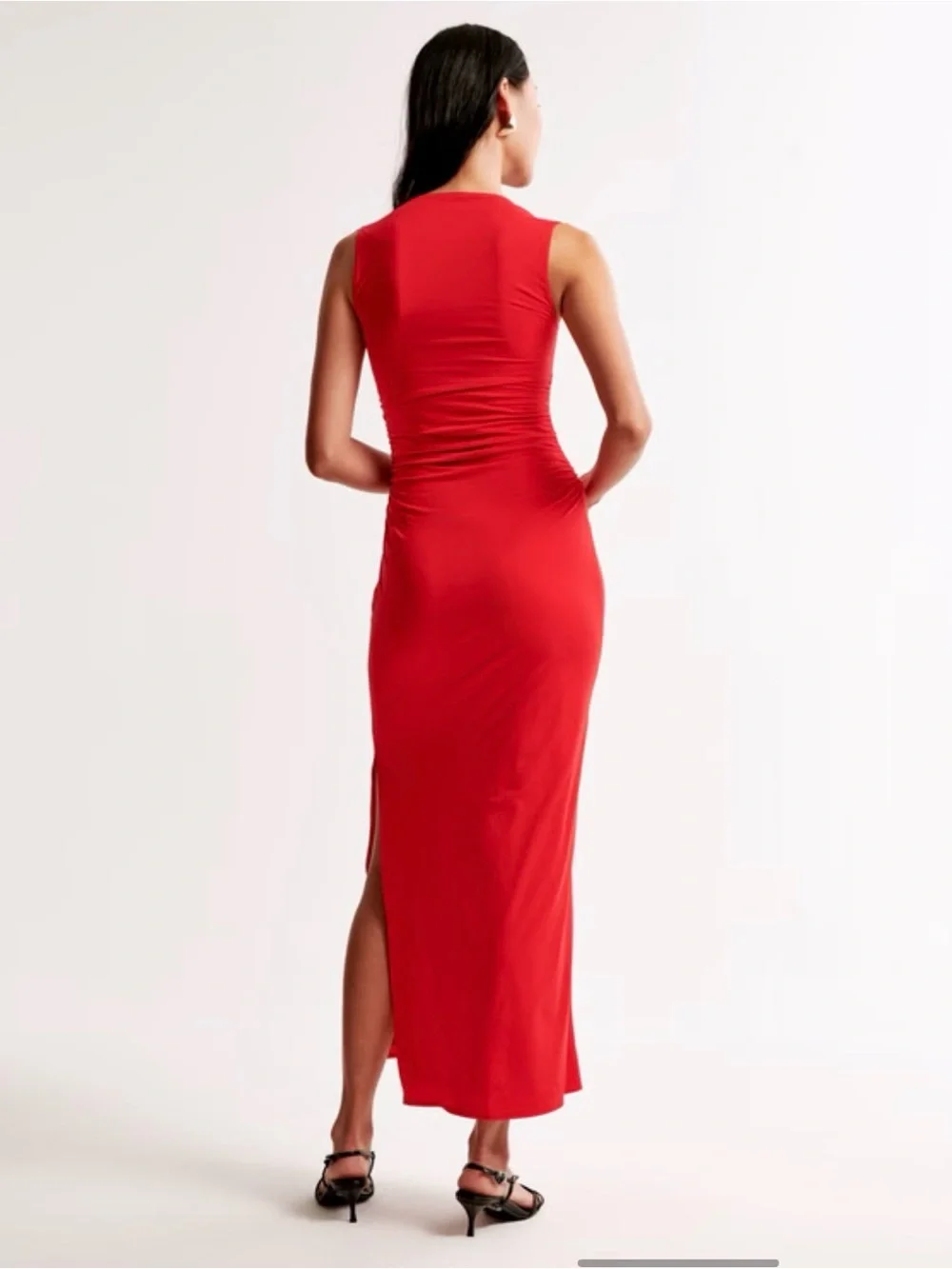 Abercrombie & Fitch Bright Red Square-Neck Maxi Dress